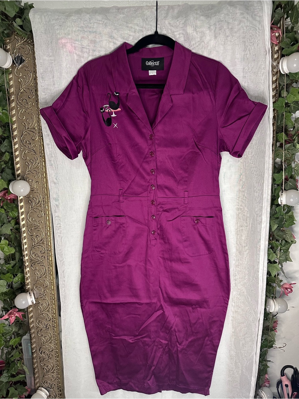 Collectif Catarina Fuschia Pencil Dress L